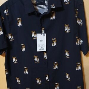 Black Shirt with Dog Print